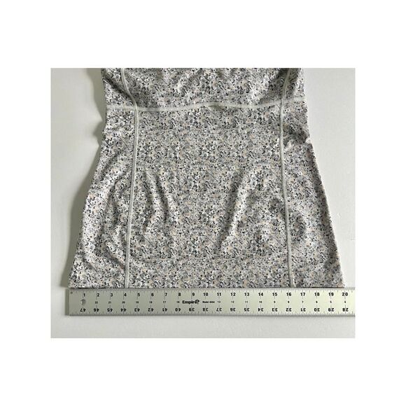 Lululemon Scoop Neck Tank Luon Petite Fleur Silver Spoon Ambient Grey Size 10 - Picture 12 of 14